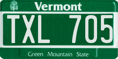 VT license plate TXL705