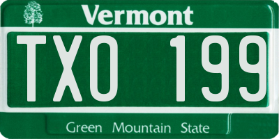 VT license plate TXO199