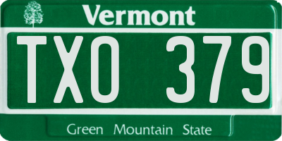 VT license plate TXO379