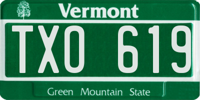 VT license plate TXO619
