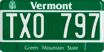VT license plate TXO797