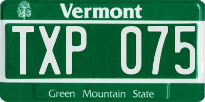 VT license plate TXP075