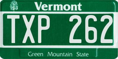 VT license plate TXP262