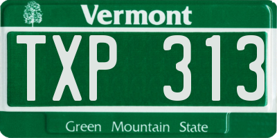 VT license plate TXP313