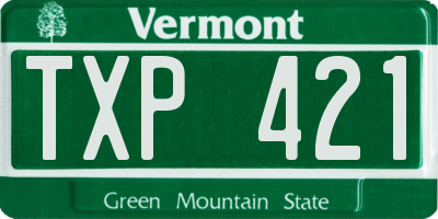 VT license plate TXP421