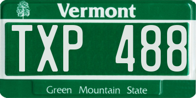 VT license plate TXP488