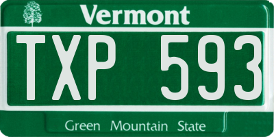 VT license plate TXP593