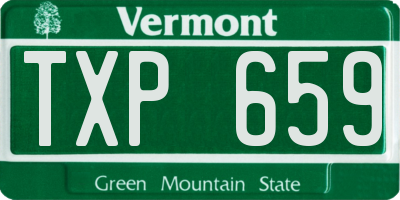 VT license plate TXP659