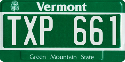 VT license plate TXP661