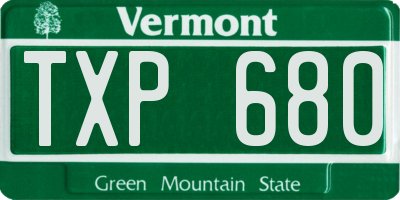 VT license plate TXP680