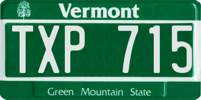 VT license plate TXP715