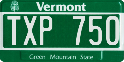 VT license plate TXP750