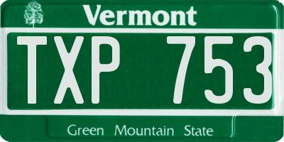 VT license plate TXP753