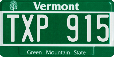VT license plate TXP915