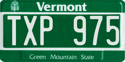 VT license plate TXP975