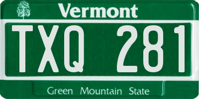 VT license plate TXQ281