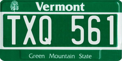 VT license plate TXQ561