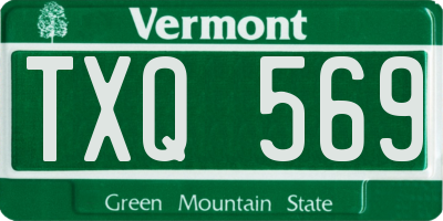 VT license plate TXQ569