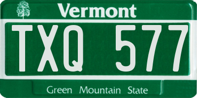 VT license plate TXQ577