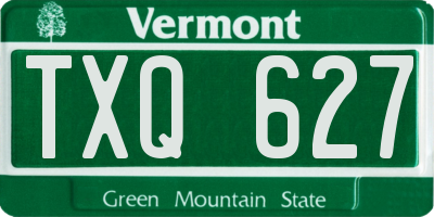 VT license plate TXQ627
