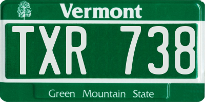 VT license plate TXR738