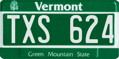 VT license plate TXS624