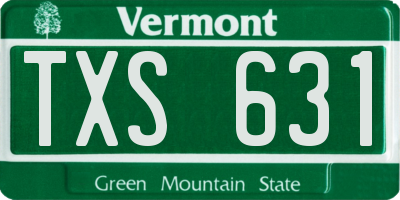 VT license plate TXS631