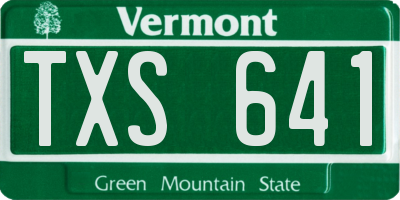 VT license plate TXS641