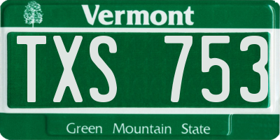 VT license plate TXS753