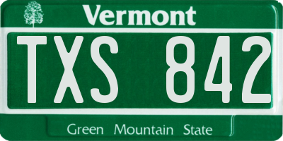 VT license plate TXS842