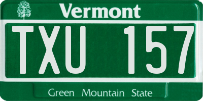 VT license plate TXU157