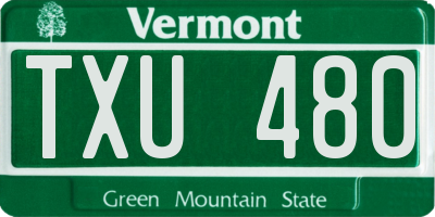 VT license plate TXU480