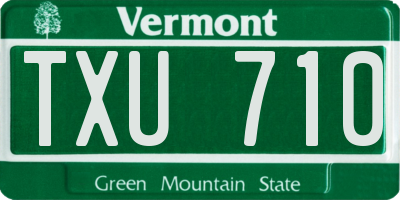 VT license plate TXU710