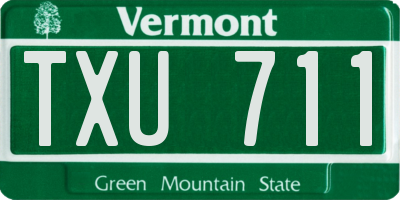 VT license plate TXU711