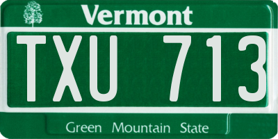 VT license plate TXU713