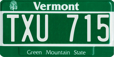VT license plate TXU715