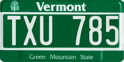 VT license plate TXU785