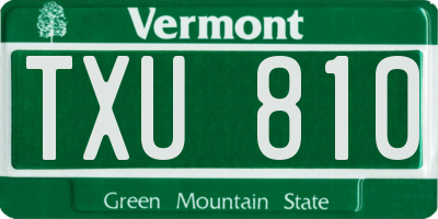 VT license plate TXU810