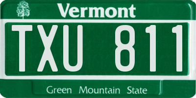 VT license plate TXU811