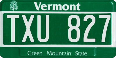 VT license plate TXU827