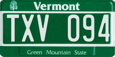 VT license plate TXV094