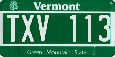 VT license plate TXV113