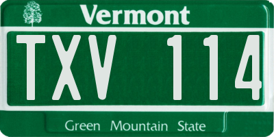 VT license plate TXV114
