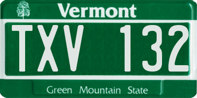 VT license plate TXV132