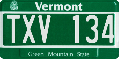VT license plate TXV134