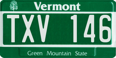 VT license plate TXV146