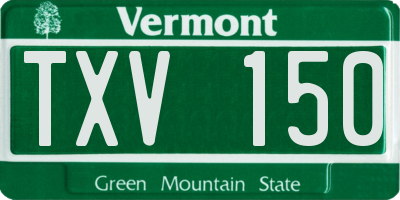 VT license plate TXV150