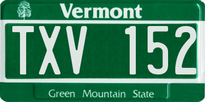 VT license plate TXV152