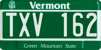 VT license plate TXV162