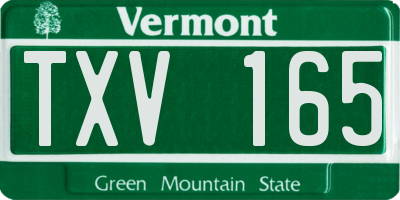 VT license plate TXV165